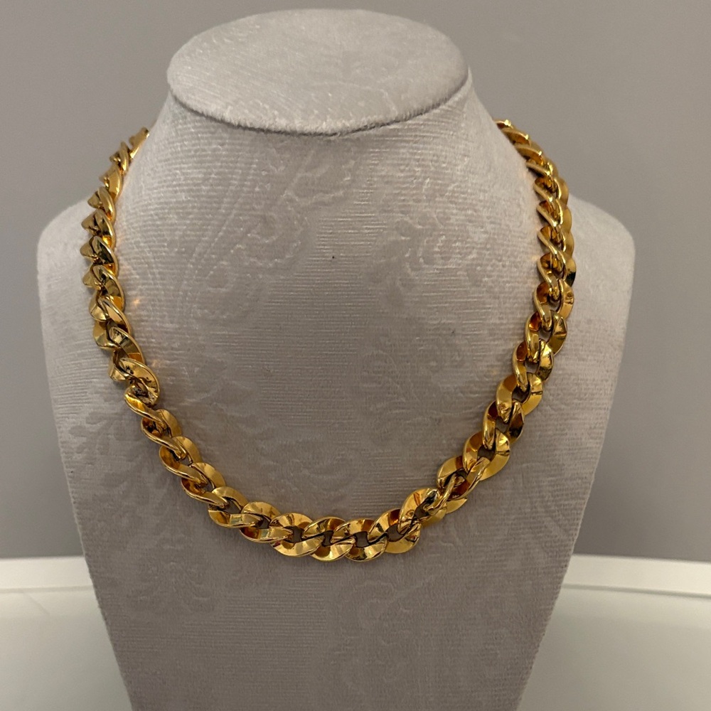 Anne Klein Chunky Gold-Tone Chain Necklace with toggle clasp